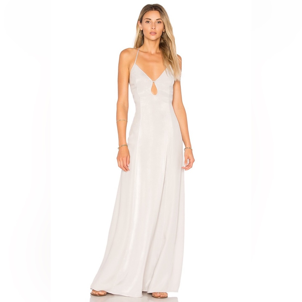 House of Harlow 1960 x Revolve Heidi Maxi in Silver, Size M